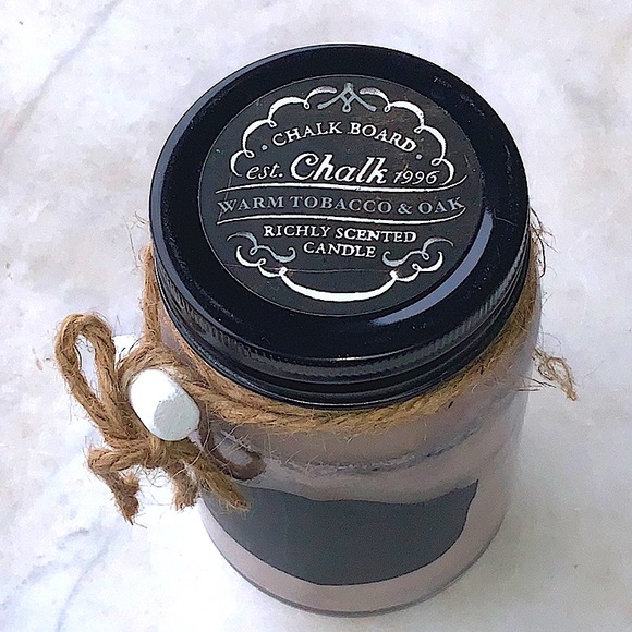 DW HOME CANDLE WARM TOBACCO & OAK RICHLY SCENTED NEW CHALKBOARD 1 WICK 13.4 OZ - Picture 3 of 4